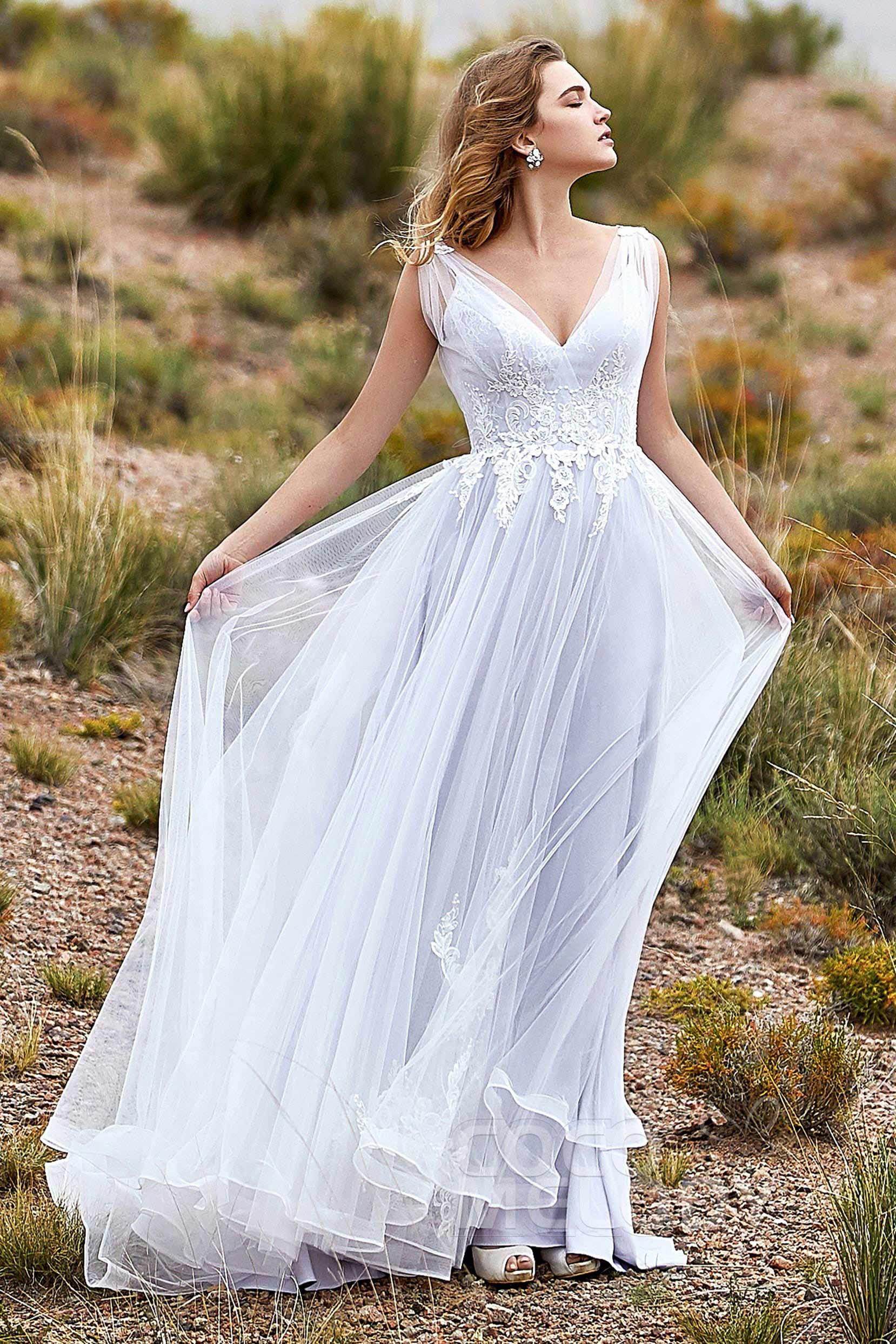 A-Line Court Train Tulle Wedding Dress LD5845 - COCOMELODY